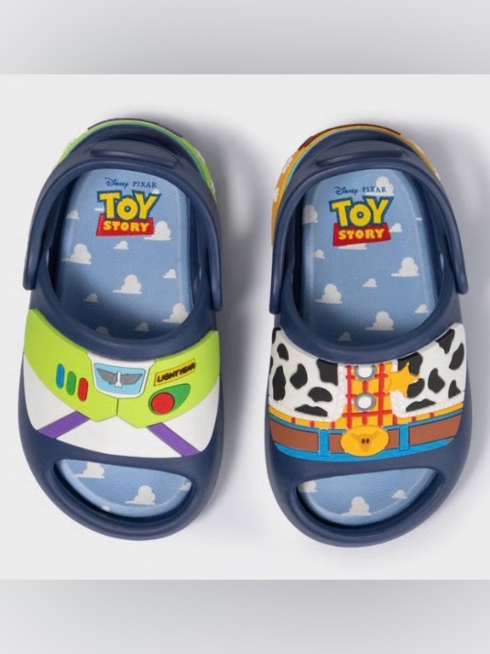 Toy Story Toddler Boys' Cosplay Comfort Slides - Navy Blue
